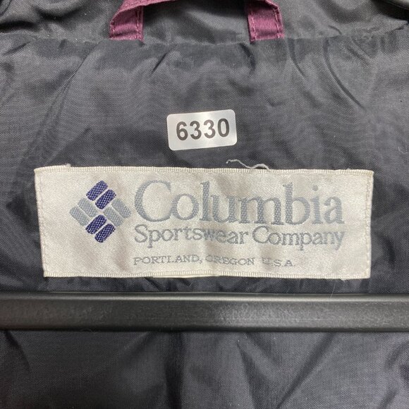 Vintage Columbia Rain Jacket Mens XL Maroon Long Hooded Double Zipper 90s - Picture 7 of 13